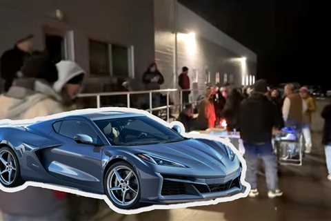 Corvette Fans Camped Outside New Hampshire Chevy Dealer To Reserve First E-Rays
