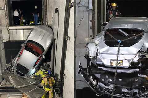 Ferrari Roma crashes in dealer's elevator shaft