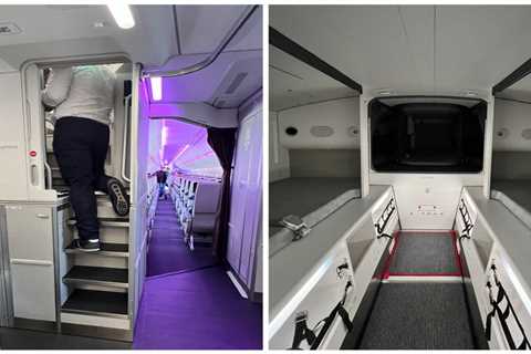 See inside the secret, miniscule aircraft compartment where flight attendants sleep on long-haul..