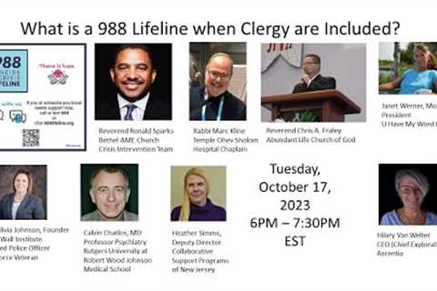 What is 988 when CLERGY Partner with First Responders & Mental Health Professionals?