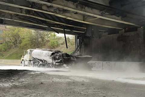 Fiery gasoline tanker crash snarls traffic, closes I-95 in Connecticut