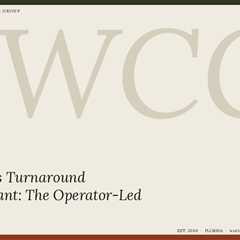 Business Turnaround Consultant: The Operator-Led Method
